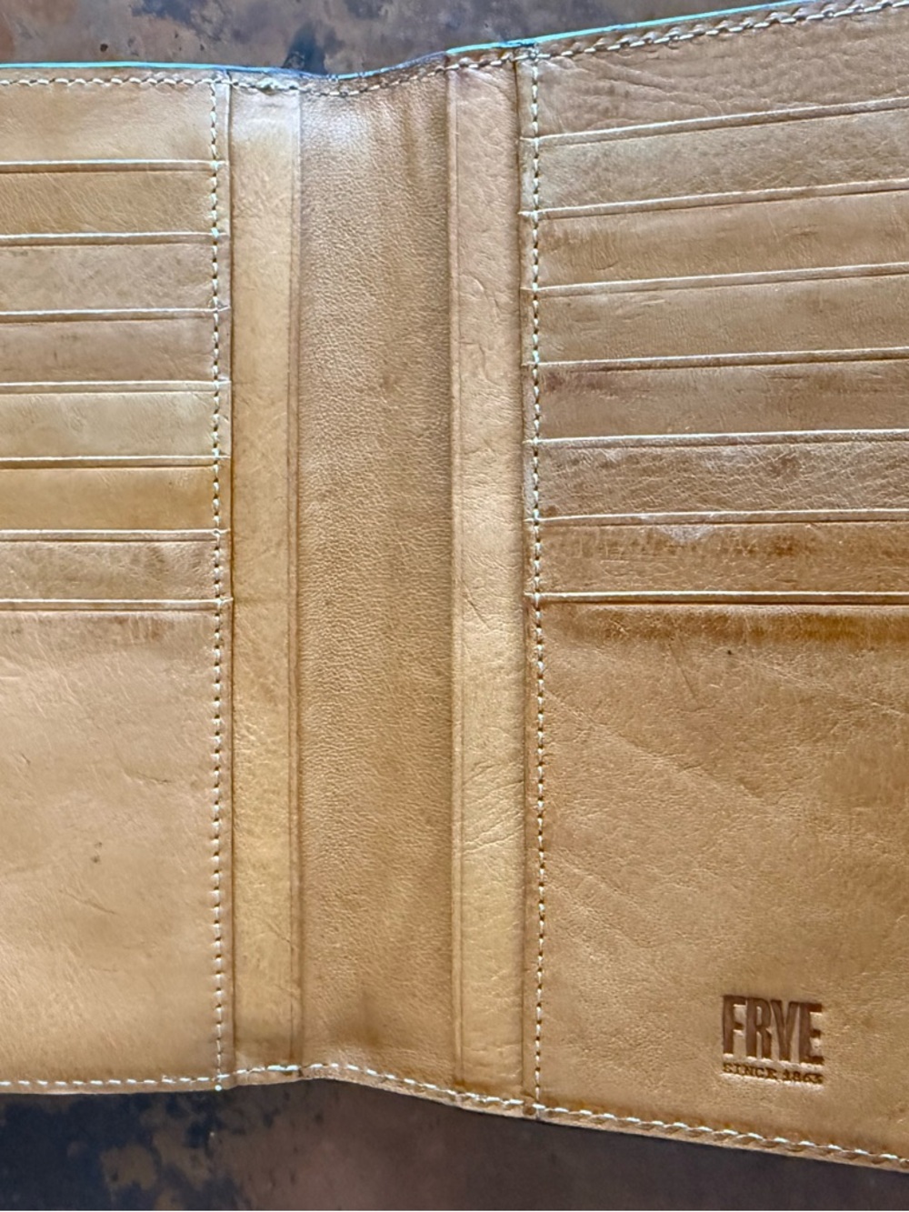 Frye Distressed Leather Wallet - Tan - Picture 4 of 5